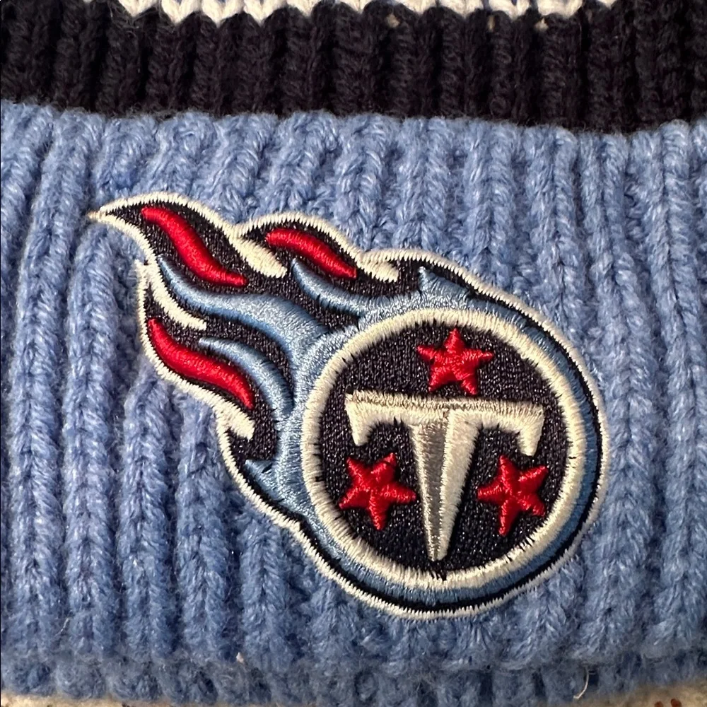 Men’s  Blue and Black Striped Tennessee Titans Beanie